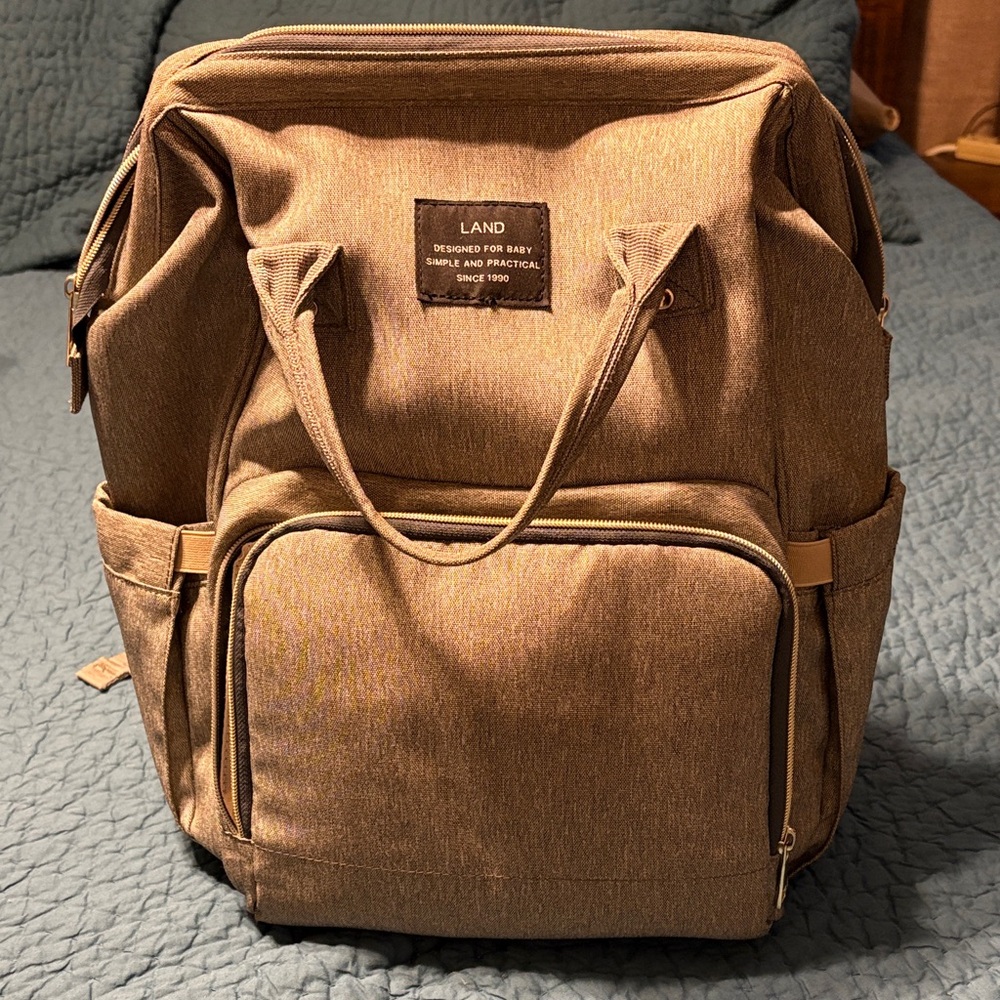 LAND Gray Baby diaper Bag